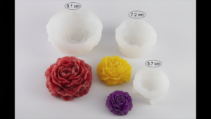 Moules en Silicone Rose Pivoine | pour la céation moule Bougies, Savons et Résine